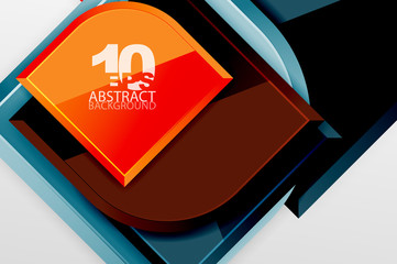 Glossy glass squares with round elements geometric composition. Abstract geometric background with 3d effect composition For Wallpaper, Banner, Background, Card, Book Illustration, landing page