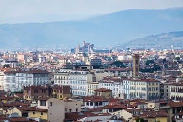 Fototapeta na wymiar View of Florence from high point on a hill