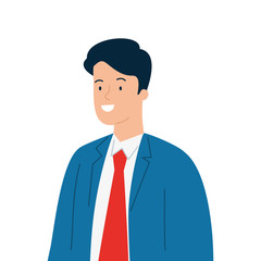 young businessman, wearing working outfit vector illustration design