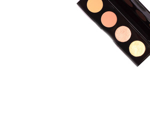 Highlighter for makeup on a white background with place for text