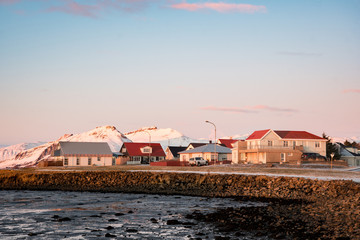 Town of Hofn in Hornafjordur in Iceland