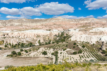 Fototapeta na wymiar Volcanic formations in Red valley, Cappadocia, Nevsehir, Turkey.