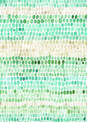Afwasbaar behang Naadloze aquarel patroon in polka dot stijl. Leuke gestreepte print voor textiel. Grijze en groene Aurel vlekken op wit papier. Handwerk. © flovie