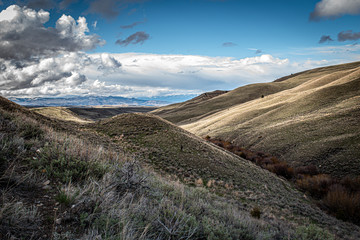 rolling hills with blue sky