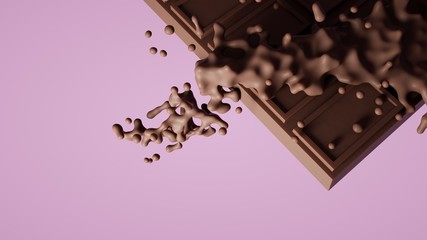 3D render. Background blank - chocolate bar for packaging