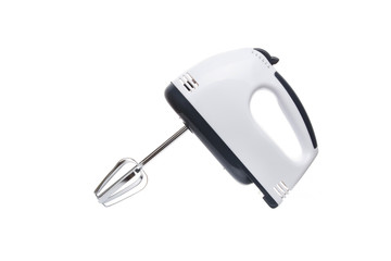 White and grey hand mixer side view for whipping eggs and other products