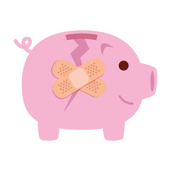 piggy bank broken , icon saving or accumulation of money vector illustration design