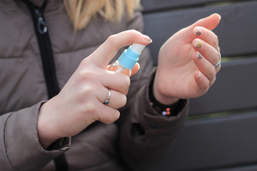 masked woman outdoors coronavirus disease