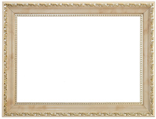 Beige frame isolated on white background.