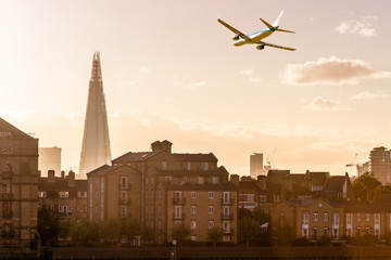 Sunset over London skyline