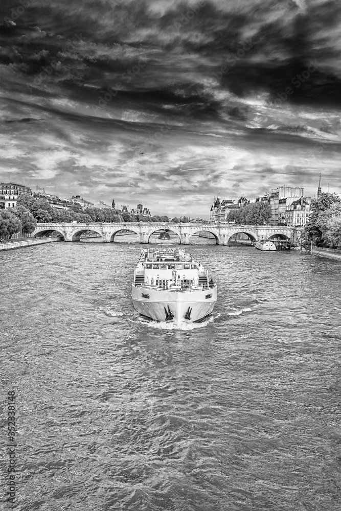 Wall mural The boat on the Seine