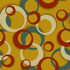 Circle rings geometric seamless pattern, round shapes