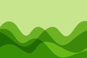 Horizontal green wavy abstract background vector design