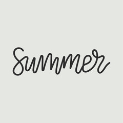 Vector handwritten lettering composition. Phrase Summer. Vector illustration