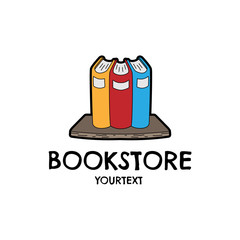 bookstore hand drawn logo design