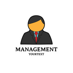 management hand drawn logo design