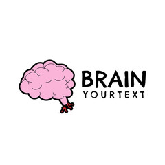 brain hand drawn logo design