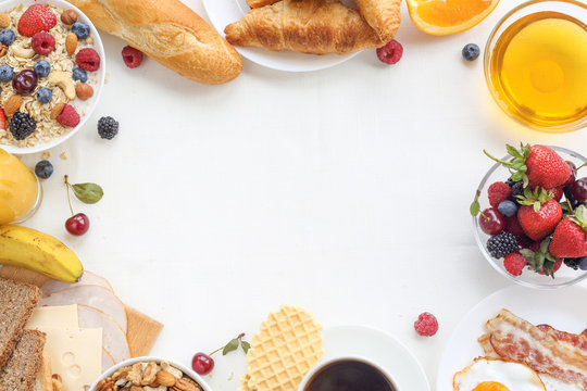 Healthy breakfast background