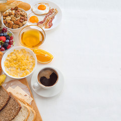 Healthy breakfast background