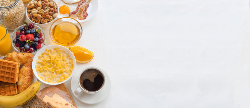 Healthy breakfast background