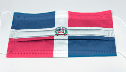 surgical mask with the national flag of Dominican Republic printed