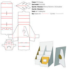 POS Display packaging design template selflock die cut - vector