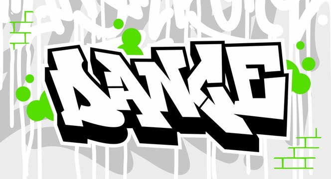 Abstract Dance Graffiti Font Lettering With A Grey Background