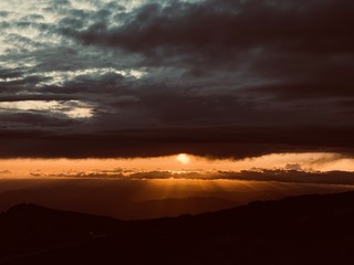 sunset in the mountains