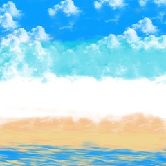 blue sky and sea illustration summer time background