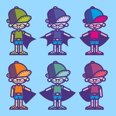 A Set Of Six Funny Hiphop Superheroes Vector