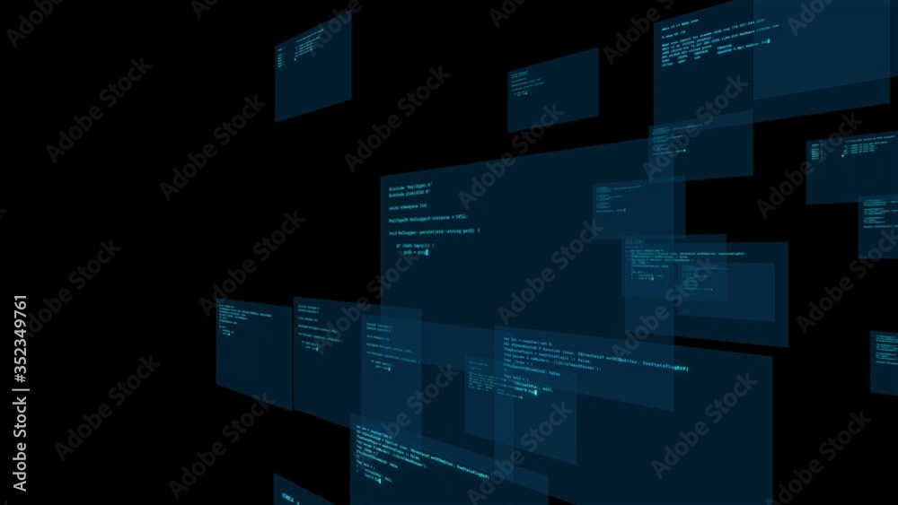 Fototapete Screens of programming. Programming language. System engineering.