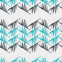 Trendy Tropical Vector Seamless Pattern. Feather Monstera Banana Leaves Dandelion Tropical Seamless Pattern. 