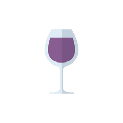 glass of wine flat icon, vector illustration