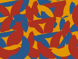 Beautiful of Colorful Art Red, Blue and Orange, Abstract Modern Shape. Image for Background or Wallpaper