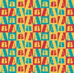 Beautiful of Colorful Letter A, Repeated, Abstract, Illustrator Pattern Wallpaper. Image for Printing on Paper, Wallpaper or Background, Covers, Fabrics