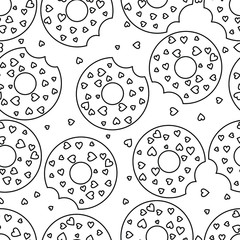Cute Cartoon Donuts Pattern Seamless