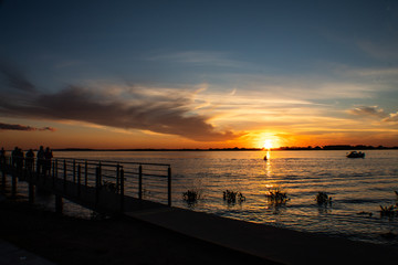 sunset over the shore
