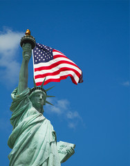 4th of July independence day statue of liberty and USA flag © Duvy  Photography