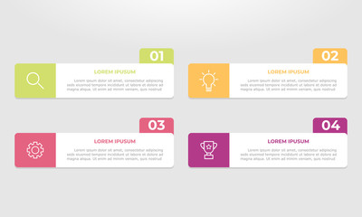 Fototapeta na wymiar Simple infographic looks distinctive and modern. Business concept with 4 steps.