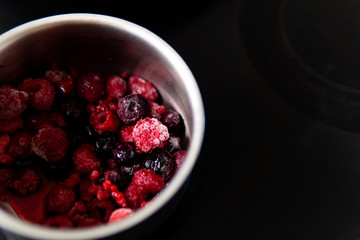 A close up of a bowl of fruit