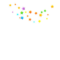 Rainbow Festive Confetti. Carnival Star Falling.