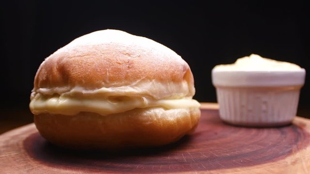 A Brazilian dessert known as: Sonho. Stuffed with vanilla cream