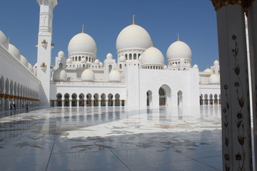 Fototapeta na wymiar Garend mosque in abu dhabi united arab emirates