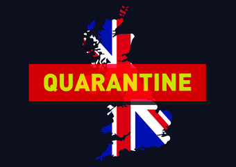 Quarantine uk Union Jack map Coronavirus pandemic 2020