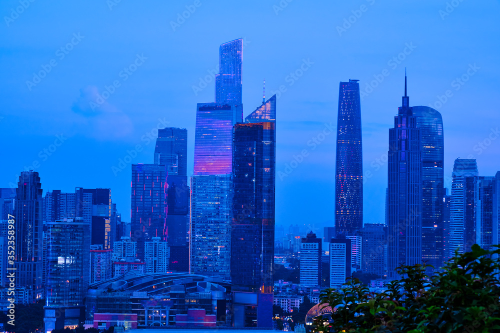 Wall mural Skyline of urban architectural landscape in canton