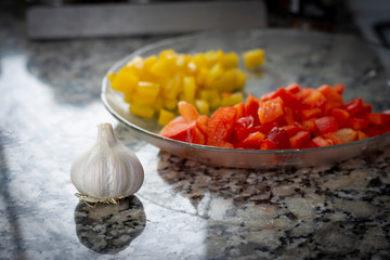 Garlic, vegetables and other ready-to-cook ingredients