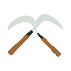 2 icon sickles, flat design