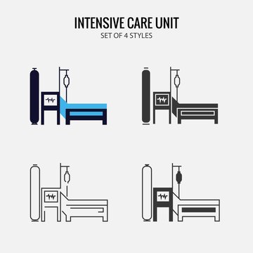 Intensive Care Unit ICU Vector Icon Hospital Bed