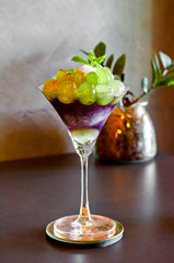 Grapes cocktail or lemonade.