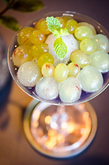 Grapes cocktail or lemonade.